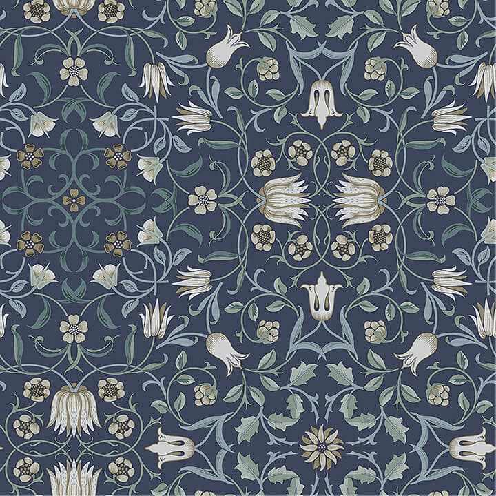 No 1 Holland Park Blue Floral Wallpaper