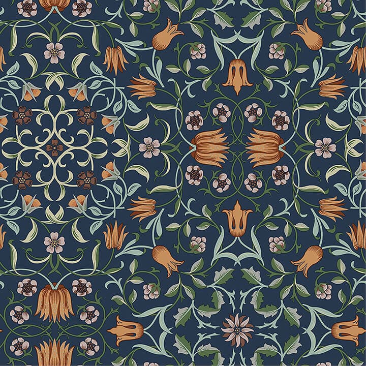 No 1 Holland Park Dark Blue Floral Wallpaper