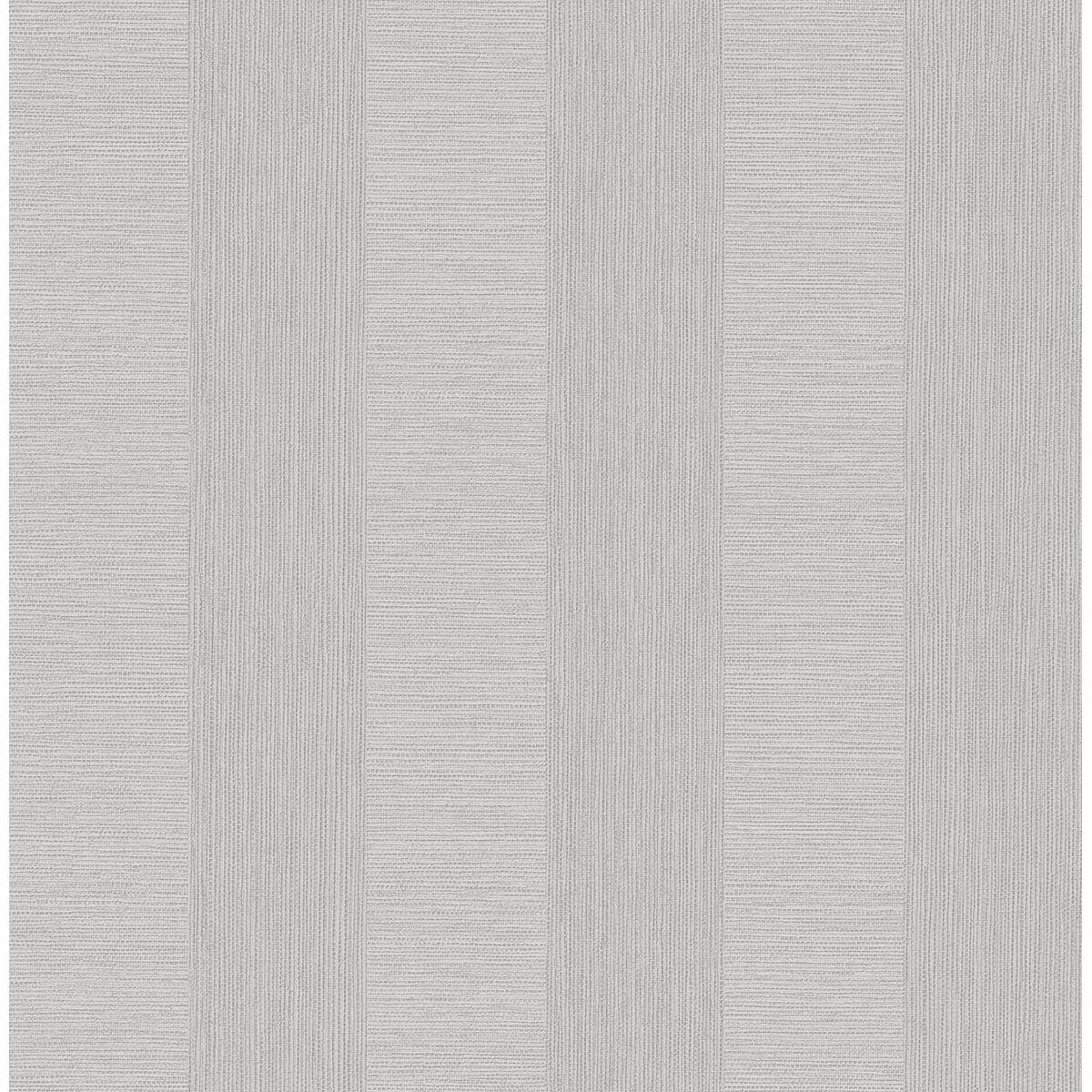 Intrepid Light Grey Faux Grasscloth Stripe Wallpaper
