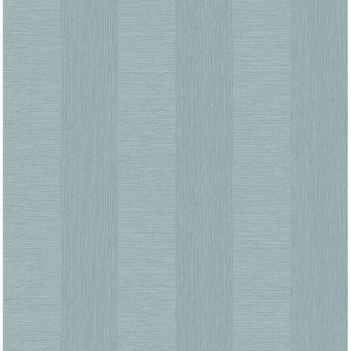 Intrepid Aqua Faux Grasscloth Stripe Wallpaper