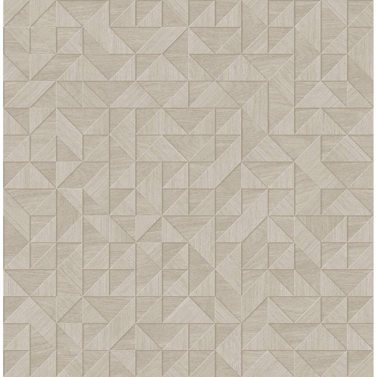 Gallerie Cream Geometric Wood Wallpaper
