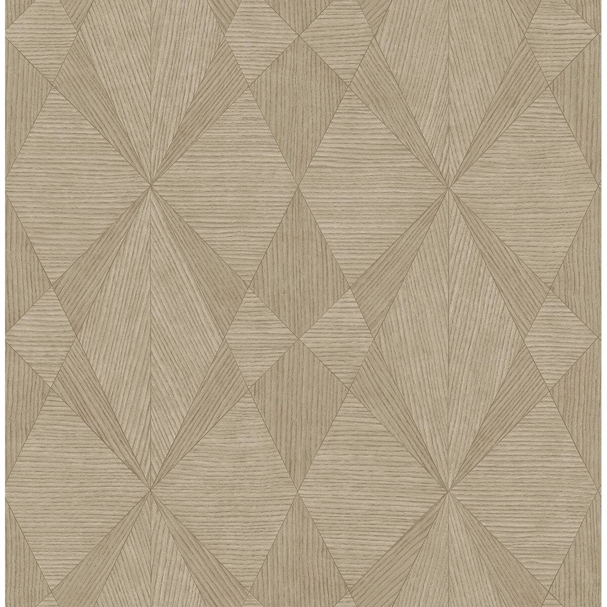 Intrinsic Light Brown Geometric Wood Wallpaper