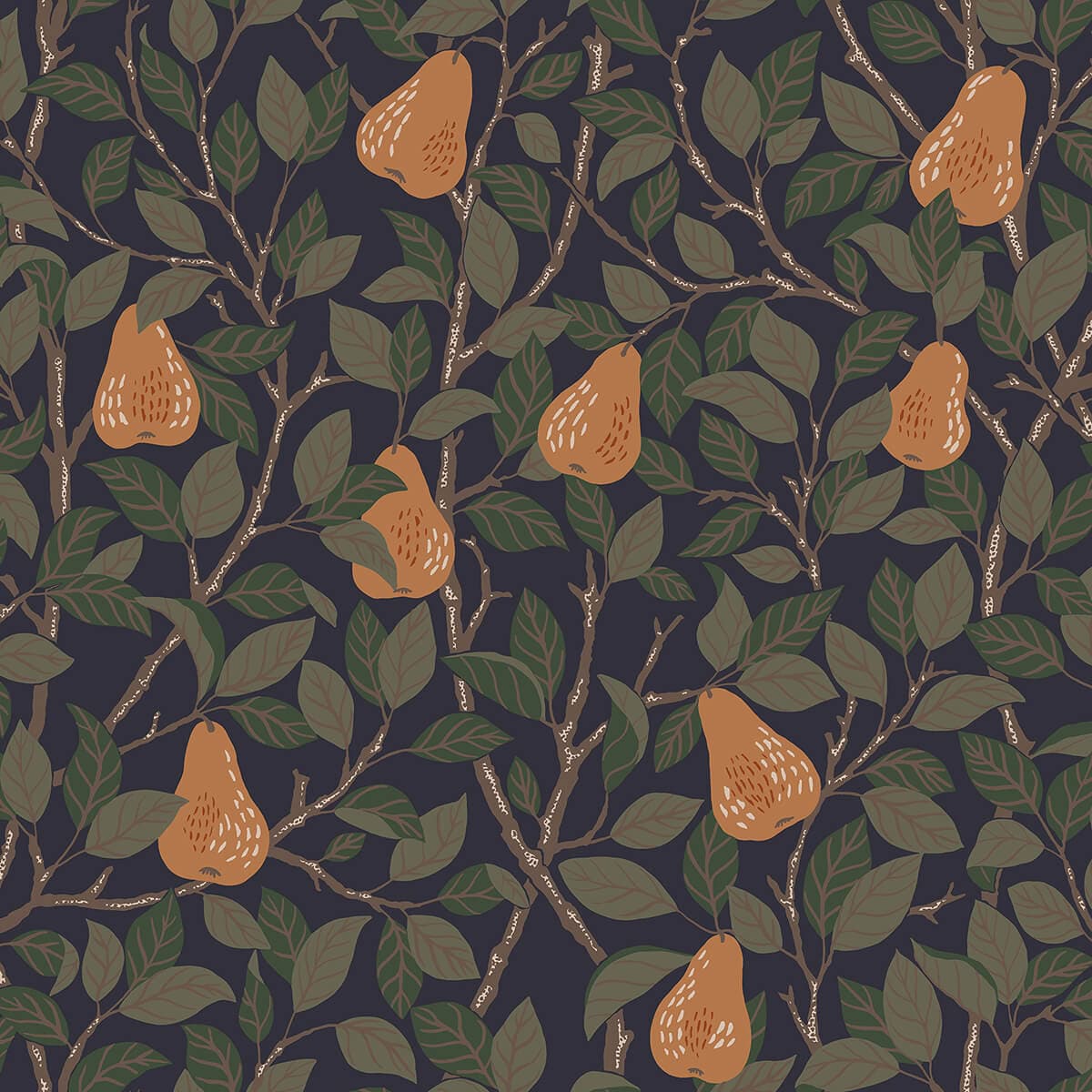Pirum Navy Pear Wallpaper