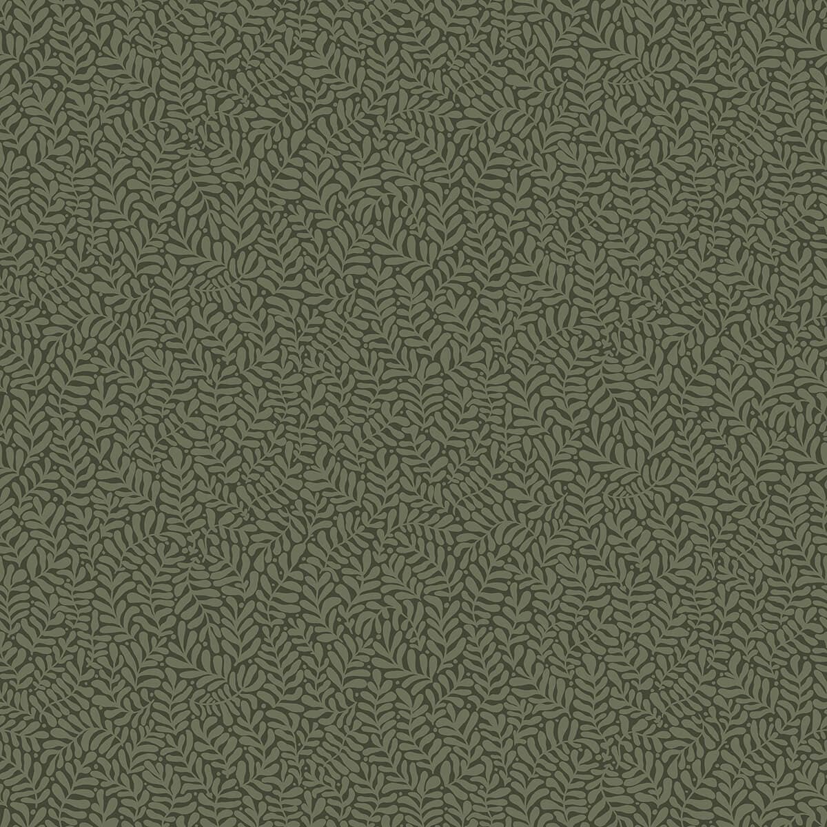 Anna Dark Green Fern Trail Wallpaper