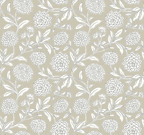 Chatsworth Garden Taupe Floral Trail Wallpaper
