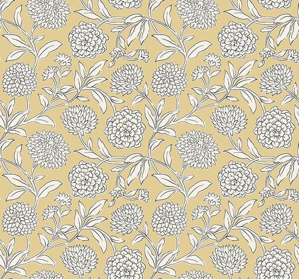 Chatsworth Garden Butter Floral Trail Wallpaper