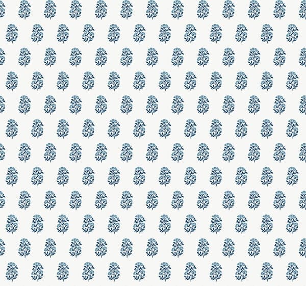 Sylvie Blue Floral Wallpaper