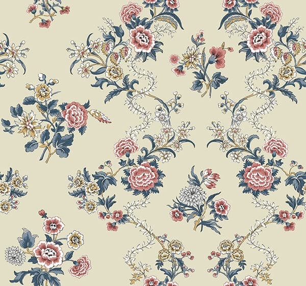 Genevieve Rose Floral Trail Wallpaper