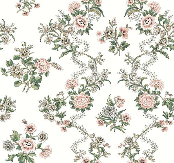 Genevieve Blush Floral Trail Wallpaper