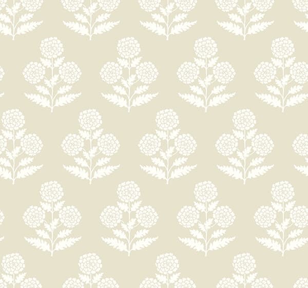 Souci Beige Marigolds Wallpaper