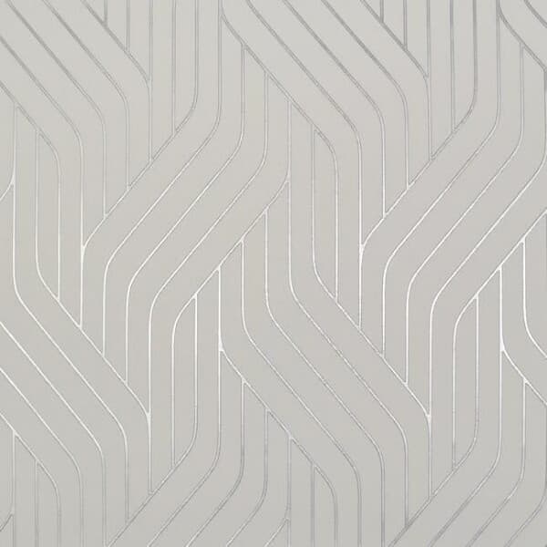 Ebb And Flow Wallpaper- White/Silver