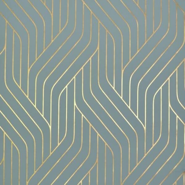 Ebb And Flow Wallpaper- Blue/Gold