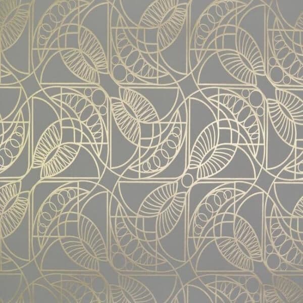 Cartouche Wallpaper- Grey/Gold