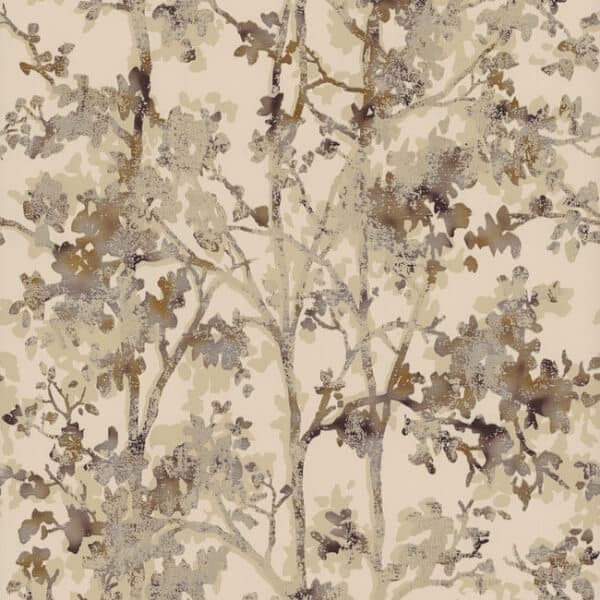 Shimmering Foliage Wallpaper- Khaki/Multi