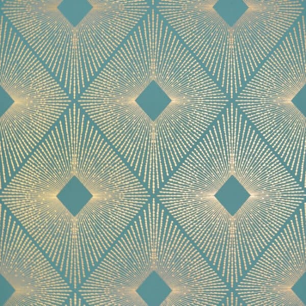Harlowe Wallpaper- Teal/Gold