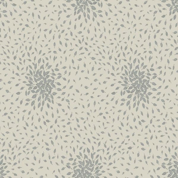 Petite Leaves Wallpaper- Beige/Silver