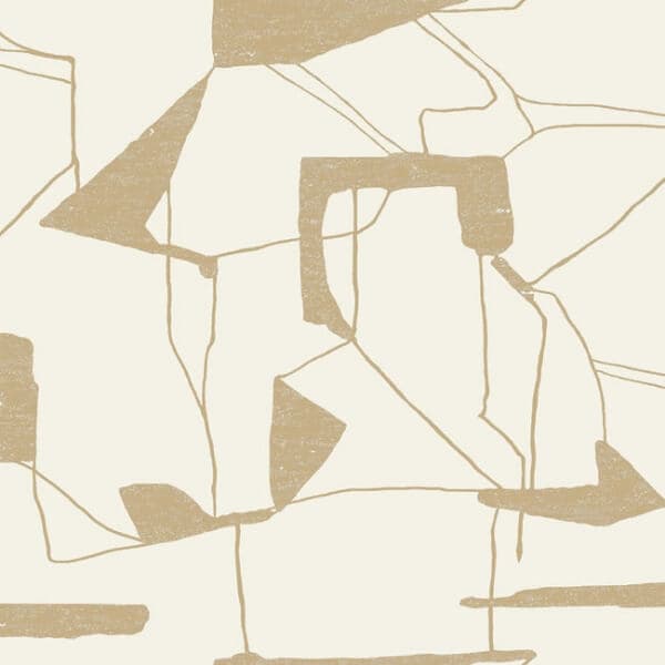 Abstract Geo Wallpaper- Cream/Gold