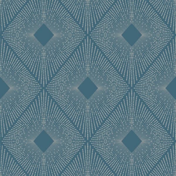 Harlowe Wallpaper- Blue/Silver