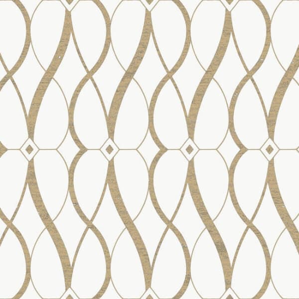 Graceful Geo Wallpaper- Cream/Gold