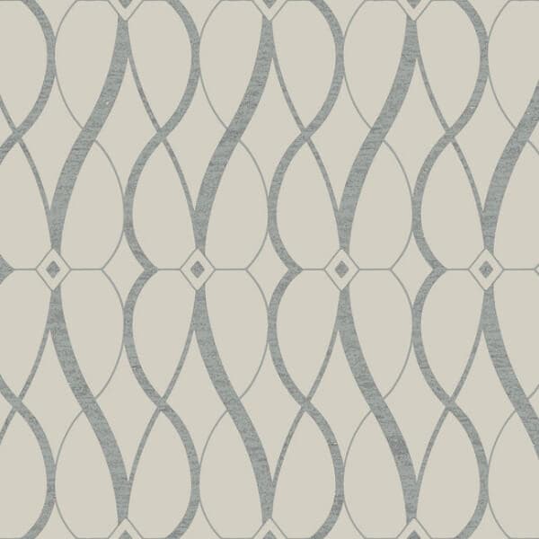 Graceful Geo Wallpaper- Beige/Silver