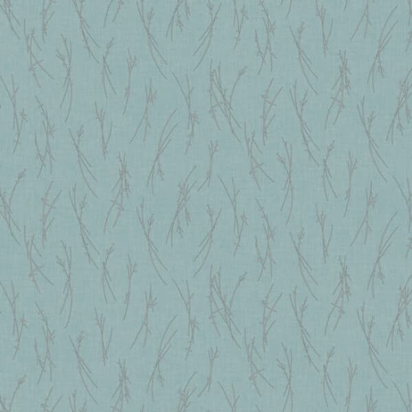 Sprigs Wallpaper- Smokey Blue/Silver