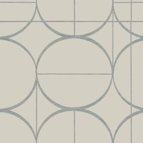 Sun Circles Wallpaper- Taupe/Silver