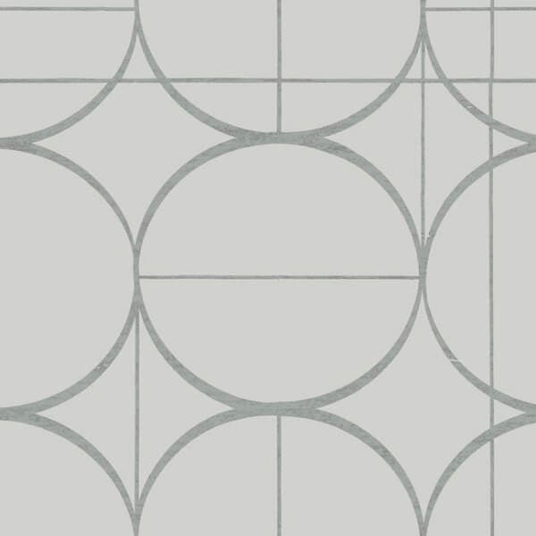 Sun Circles Wallpaper- Fog/Silver