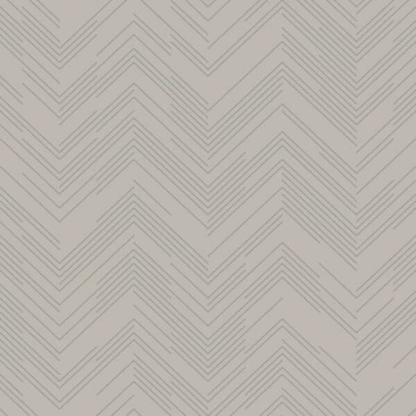 Polished Chevron Wallpaper- Taupe/Silver
