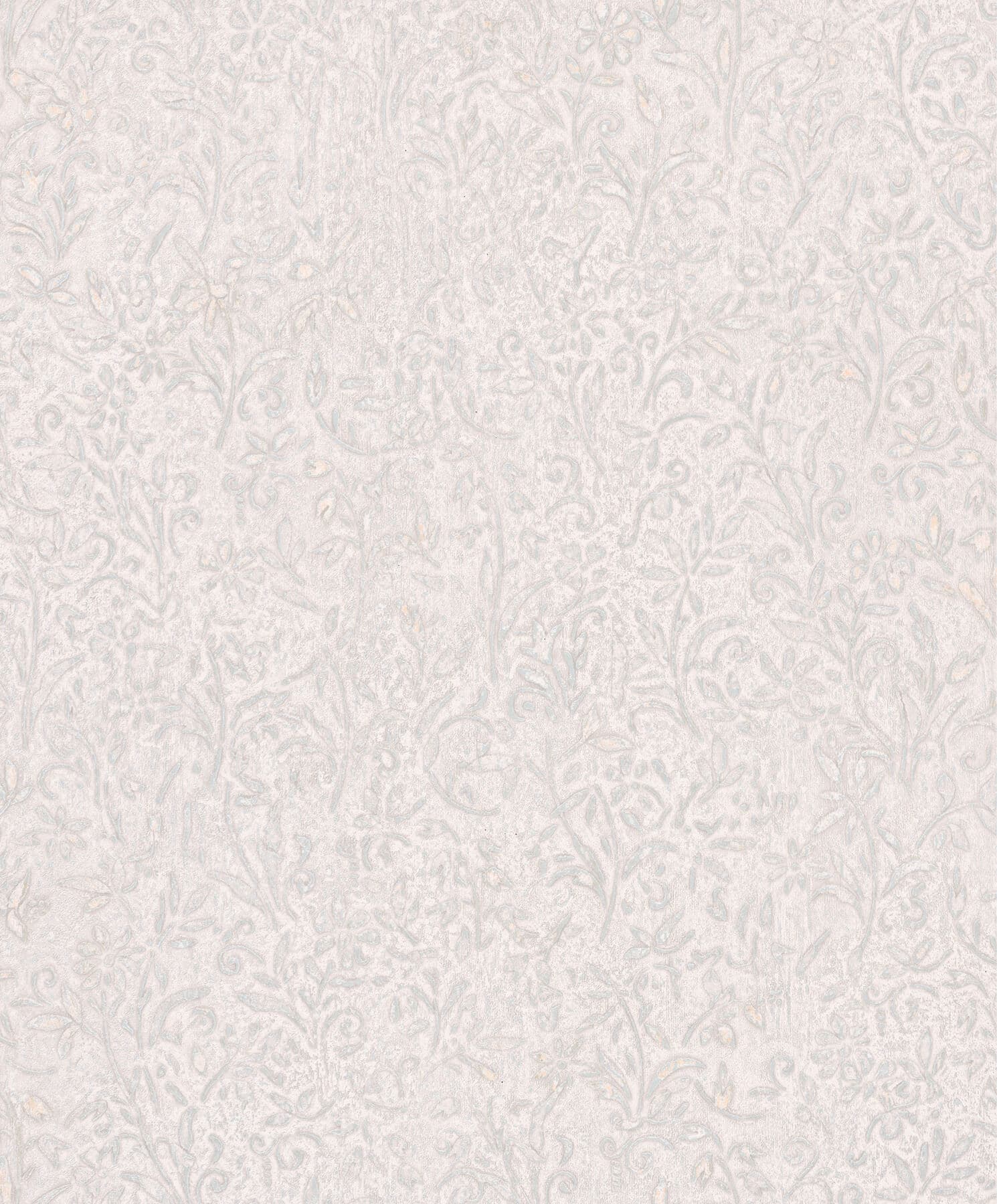 Sculpted Floral Aqua Relief Wallpaper