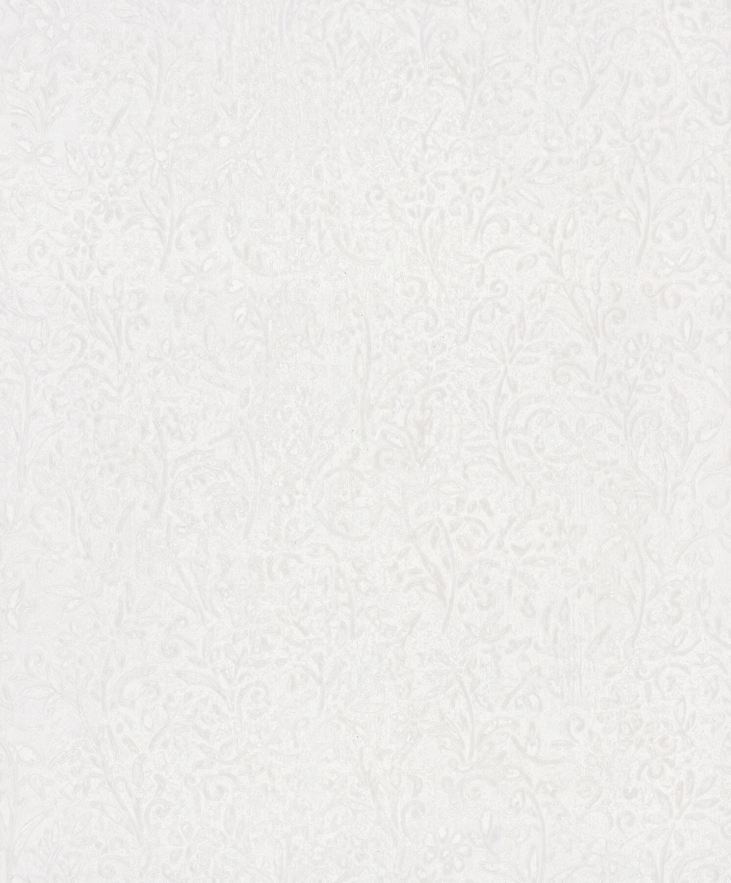 Sculpted Floral Pearl Relief Wallpaper
