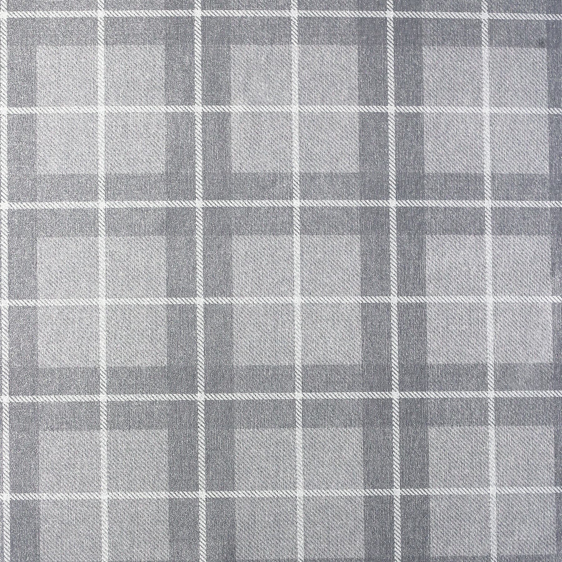 Hudson Grey Checkered Plaid Wallpaper