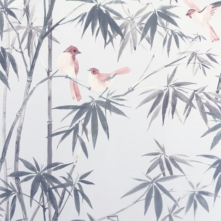 Arisu Grey Birds and Bamboo Wallpaper- Arthouse