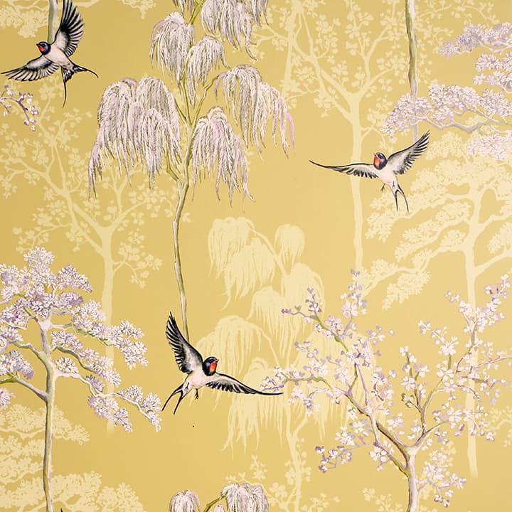 Asuka Yellow Sparrow Forest Wallpaper- Arthouse