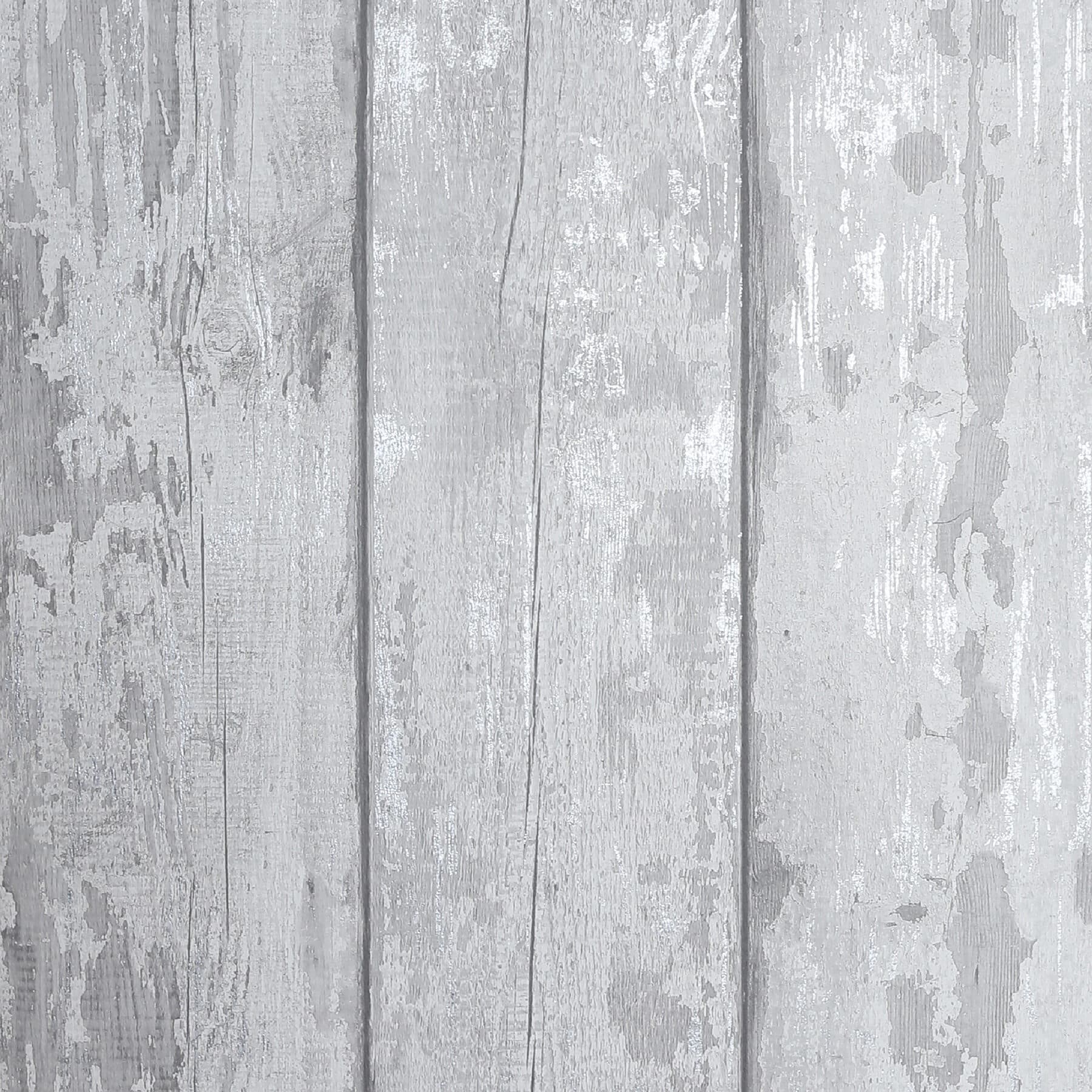 Ambrose Grey Wood Plank Wallpaper