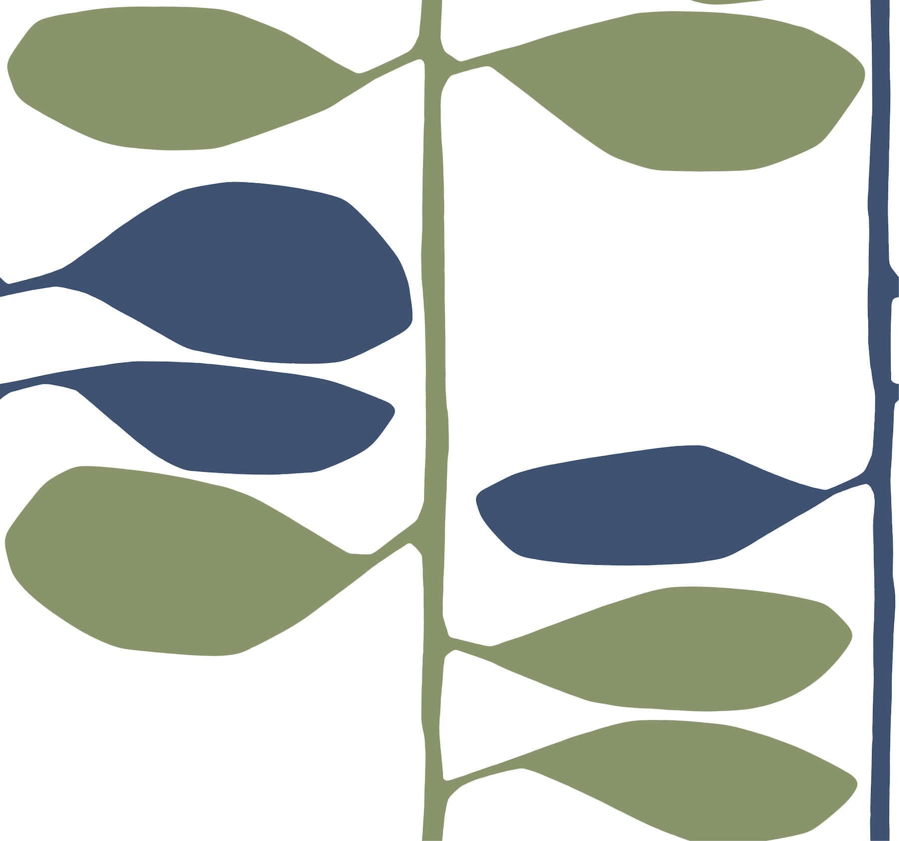 Sculpted Vines Wallpaper- Alpine & Ultramarine