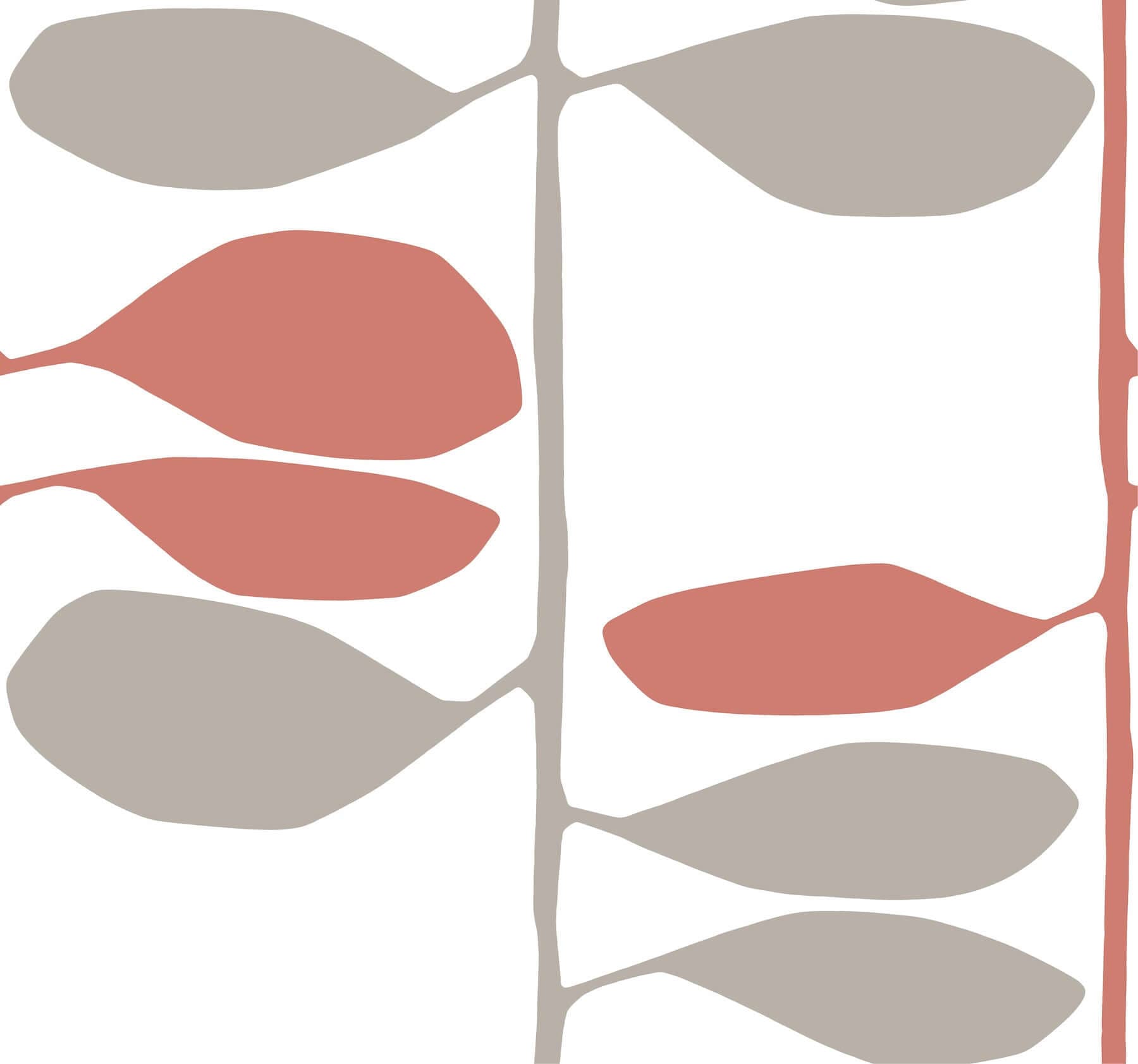 Sculpted Vines Wallpaper- Vermillion & Graphite