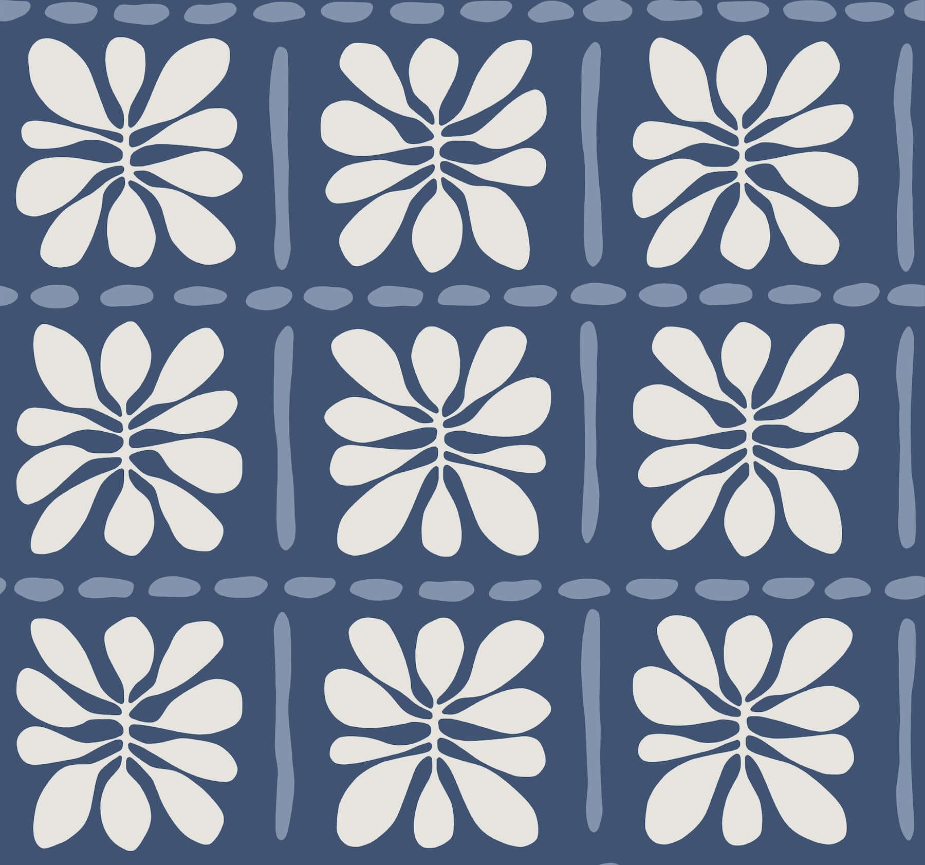 Mimosa Fleur Wallpaper- Ultramarine