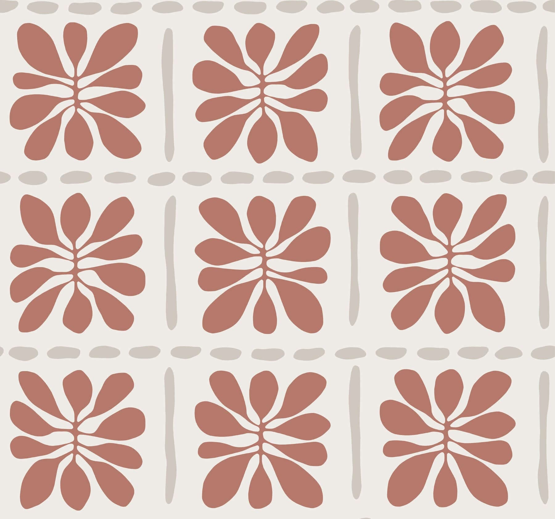 Mimosa Fleur Wallpaper- Terracotta