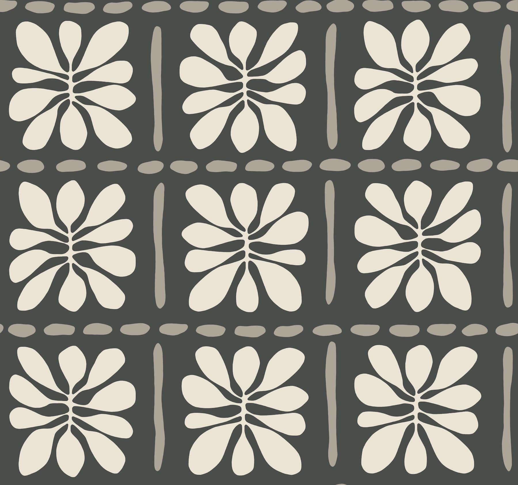 Mimosa Fleur Wallpaper- Carbon Black
