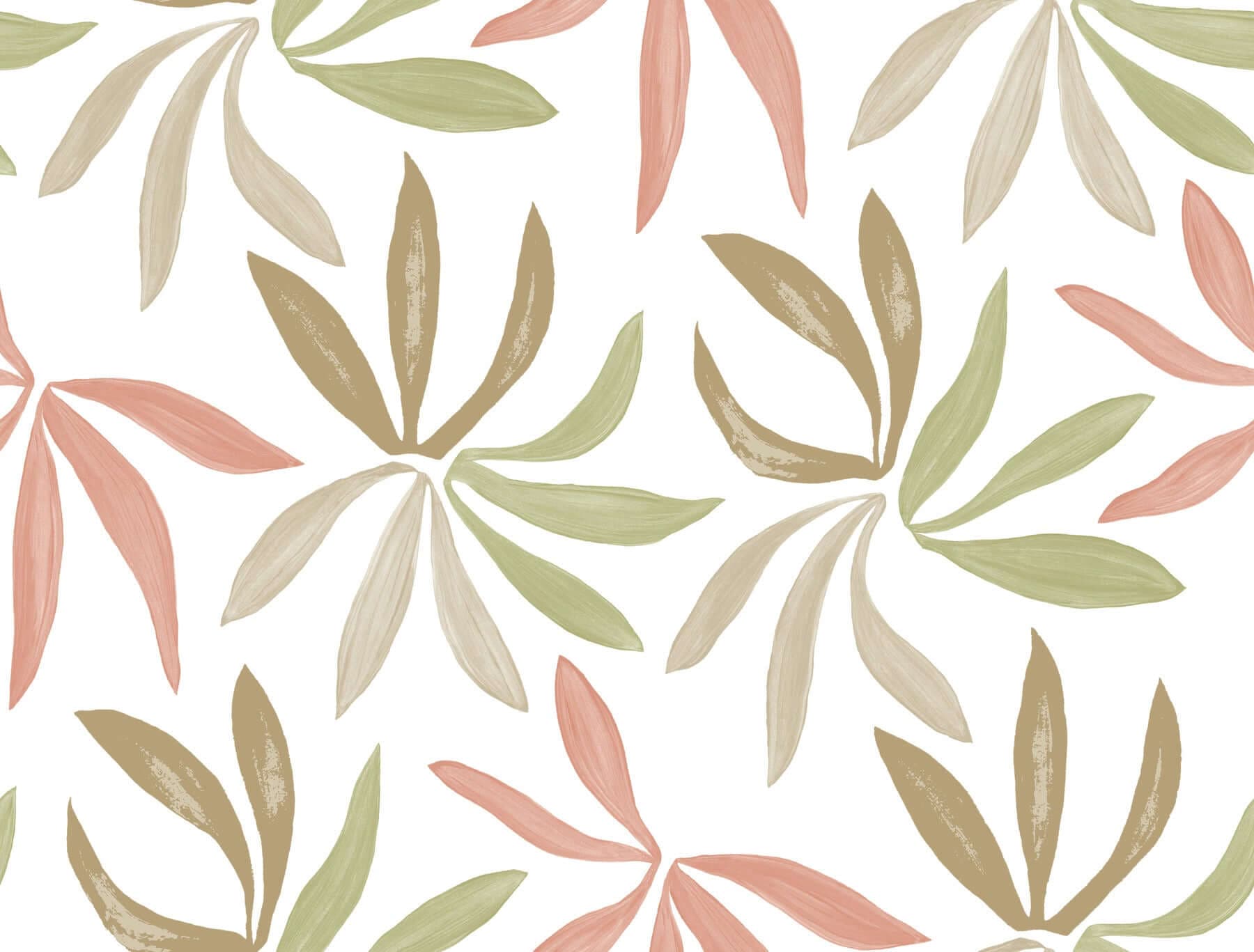 Little Garden Wallpaper- Leaf & Coral