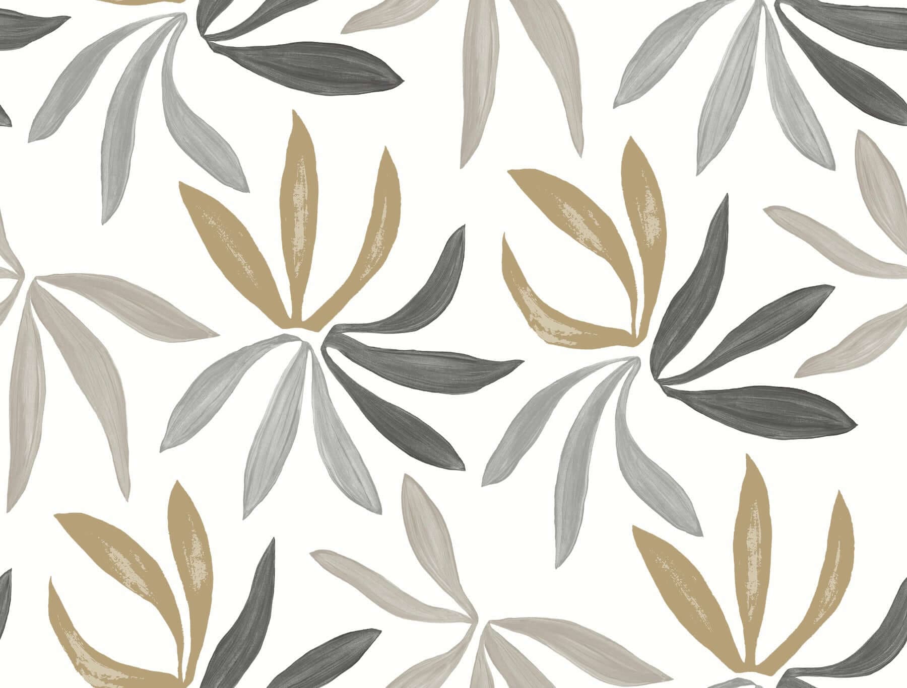 Little Garden Wallpaper- Graphite & Gold