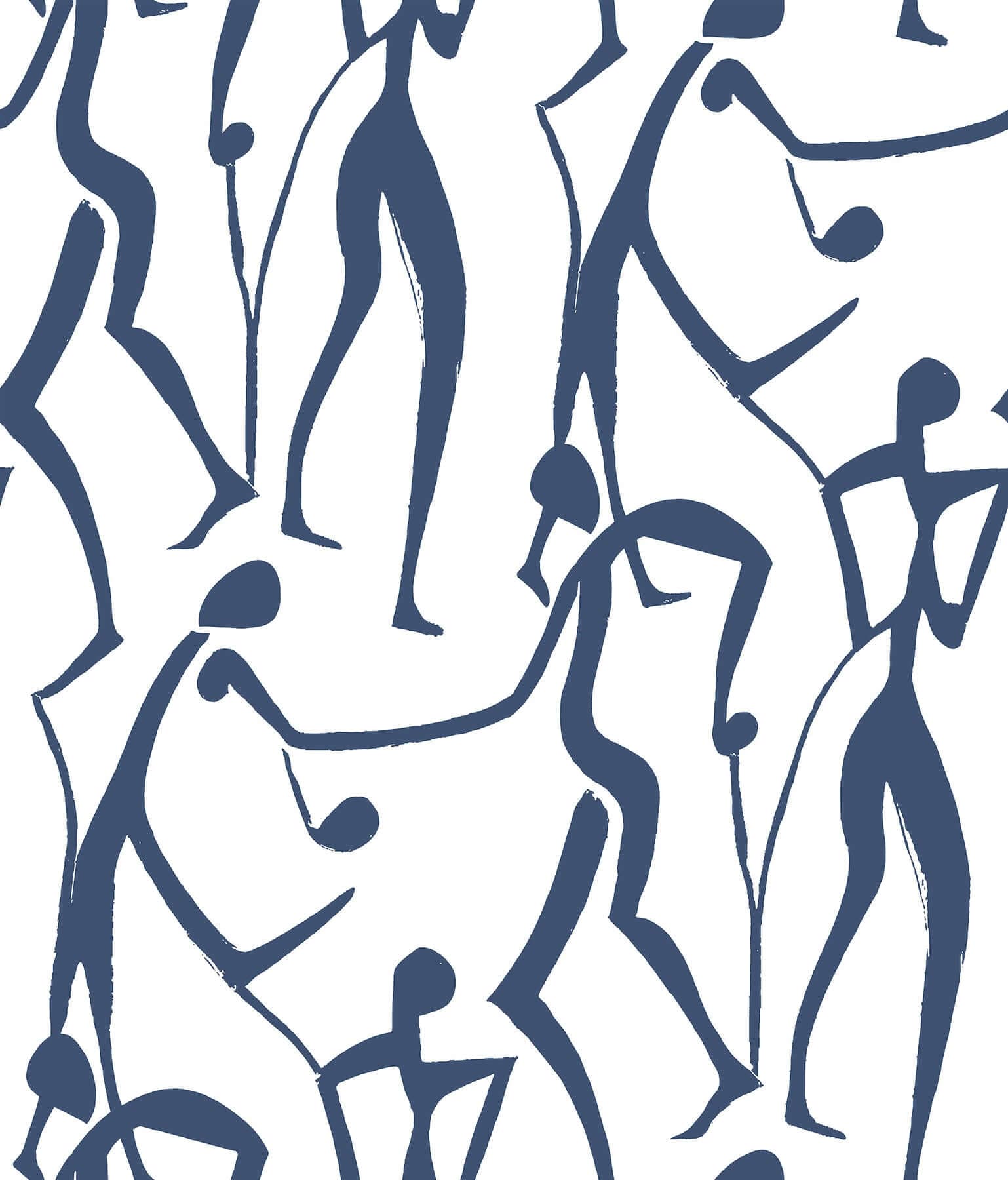 Joyful Dancers Wallpaper- Ultramarine