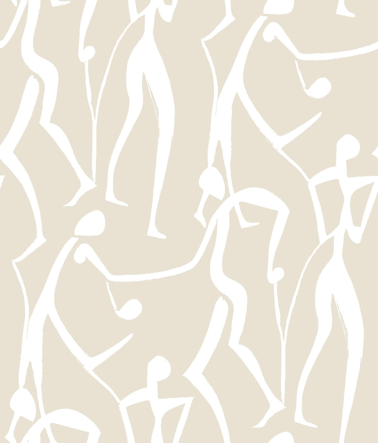 Joyful Dancers Wallpaper- Nude