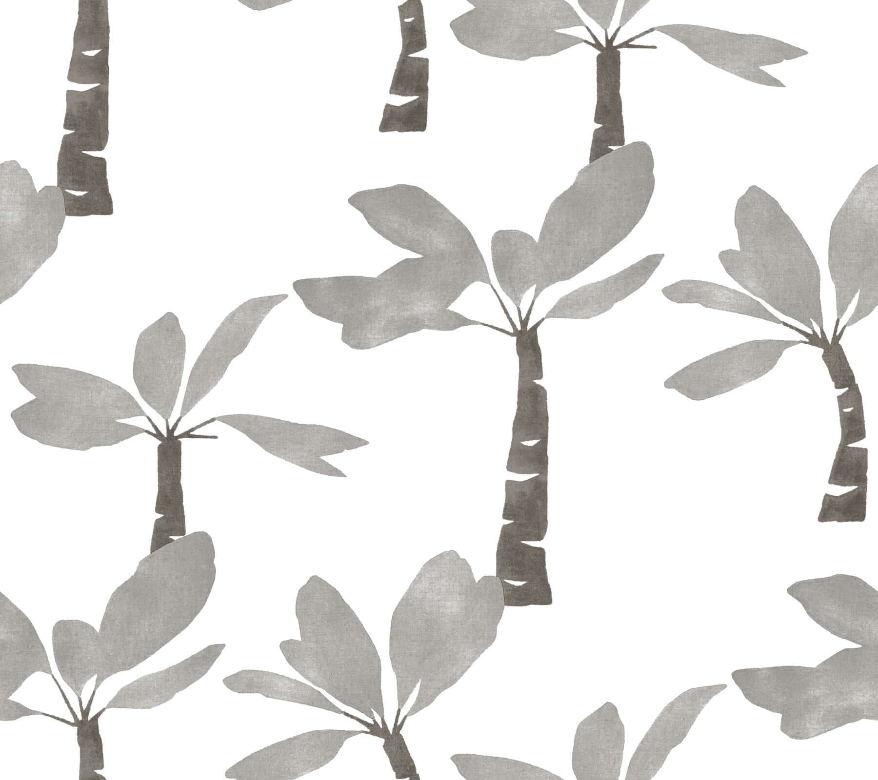 Painted Oasis Wallpaper- Carbon & Graphite