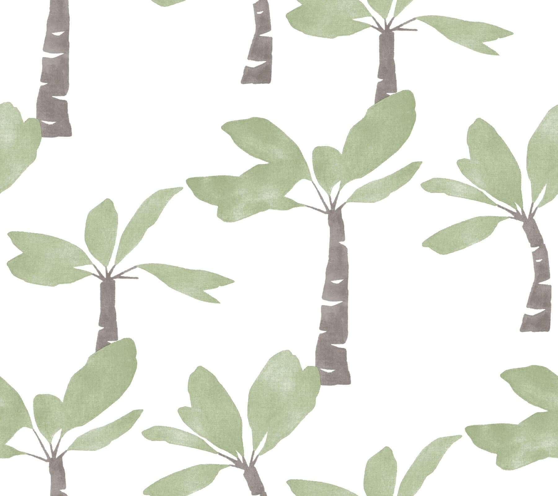 Painted Oasis Wallpaper- Leaf Green