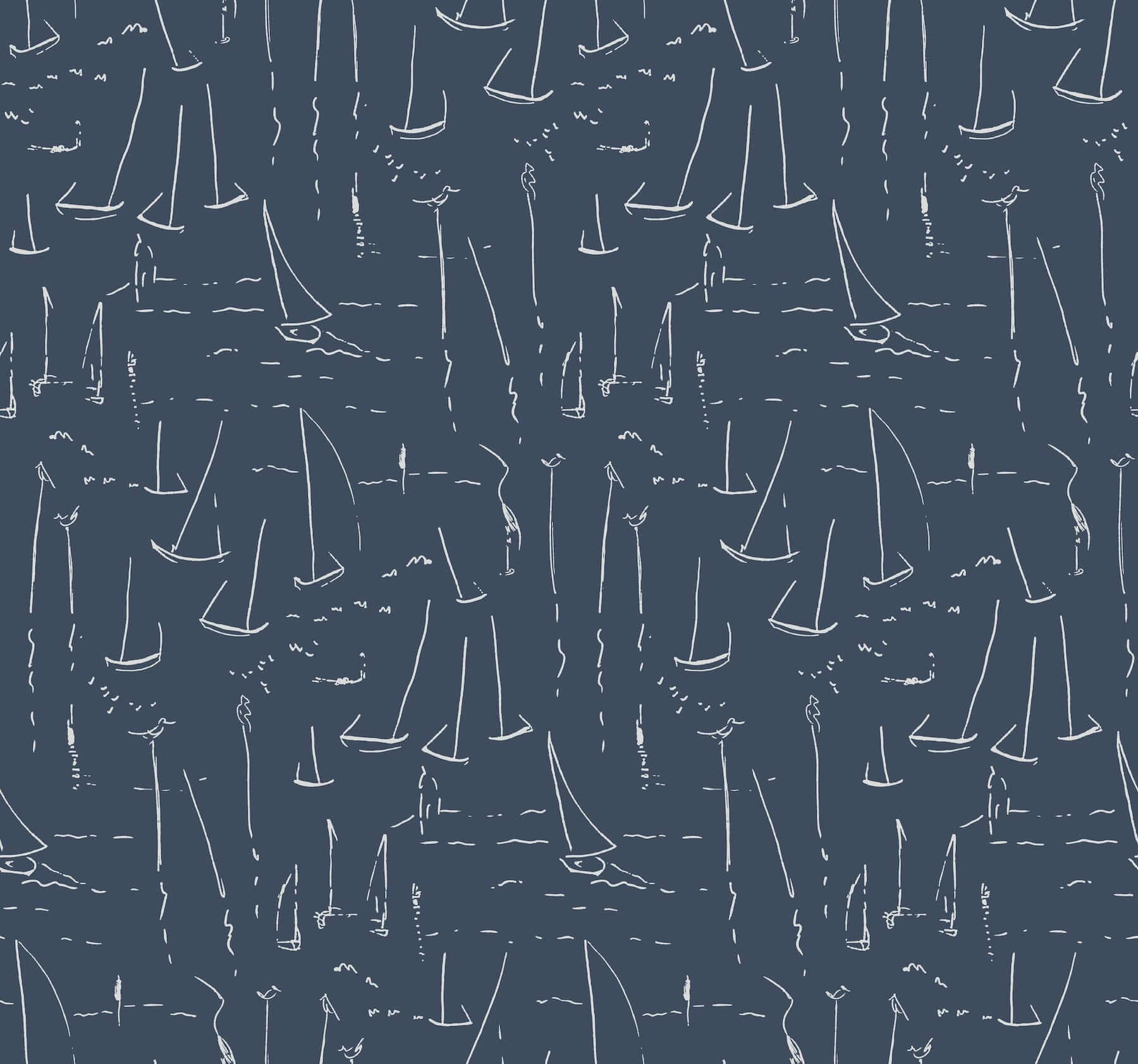 Vermillion Coast Wallpaper- Ultramarine