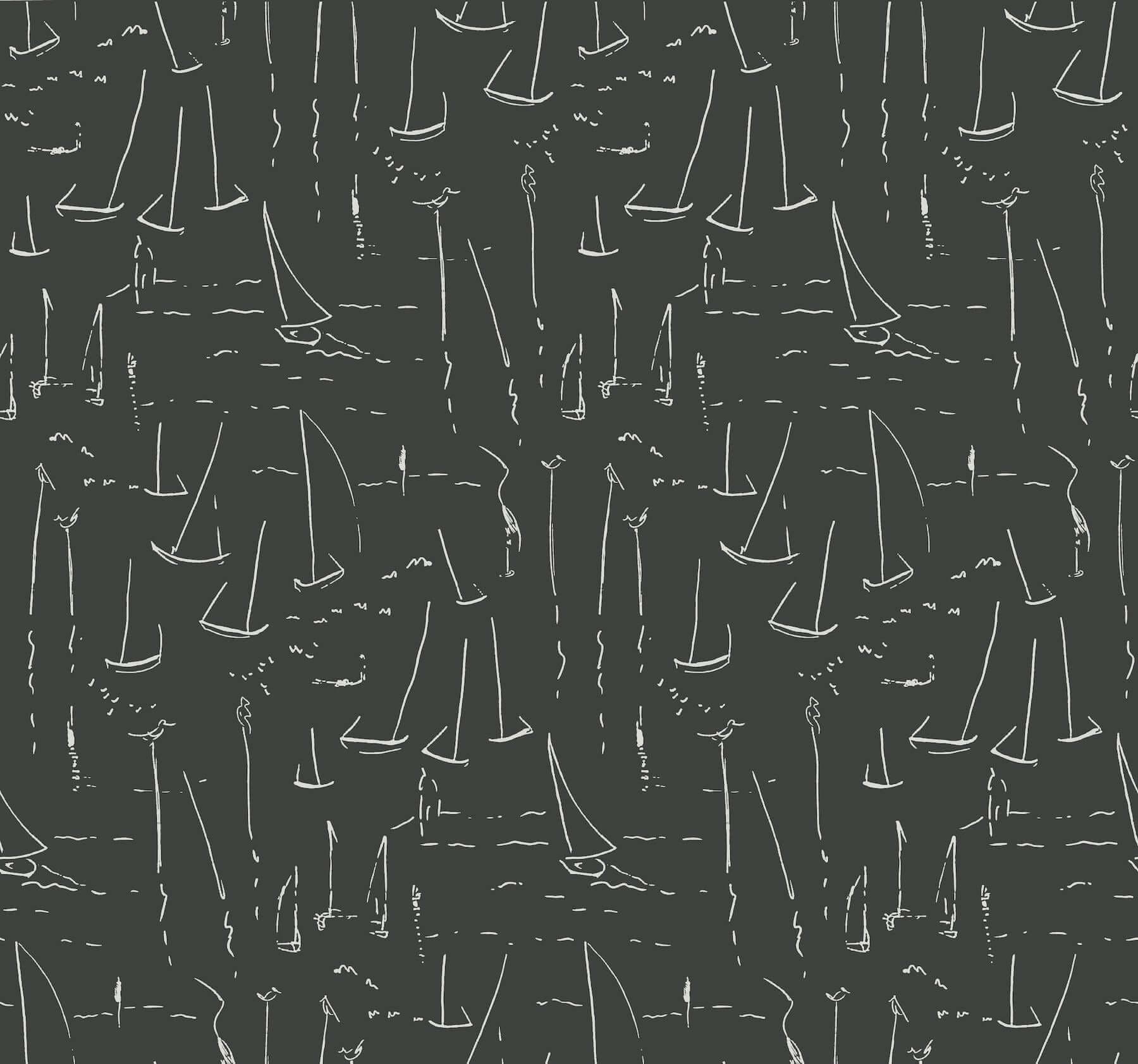 Vermillion Coast Wallpaper- Carbon Black