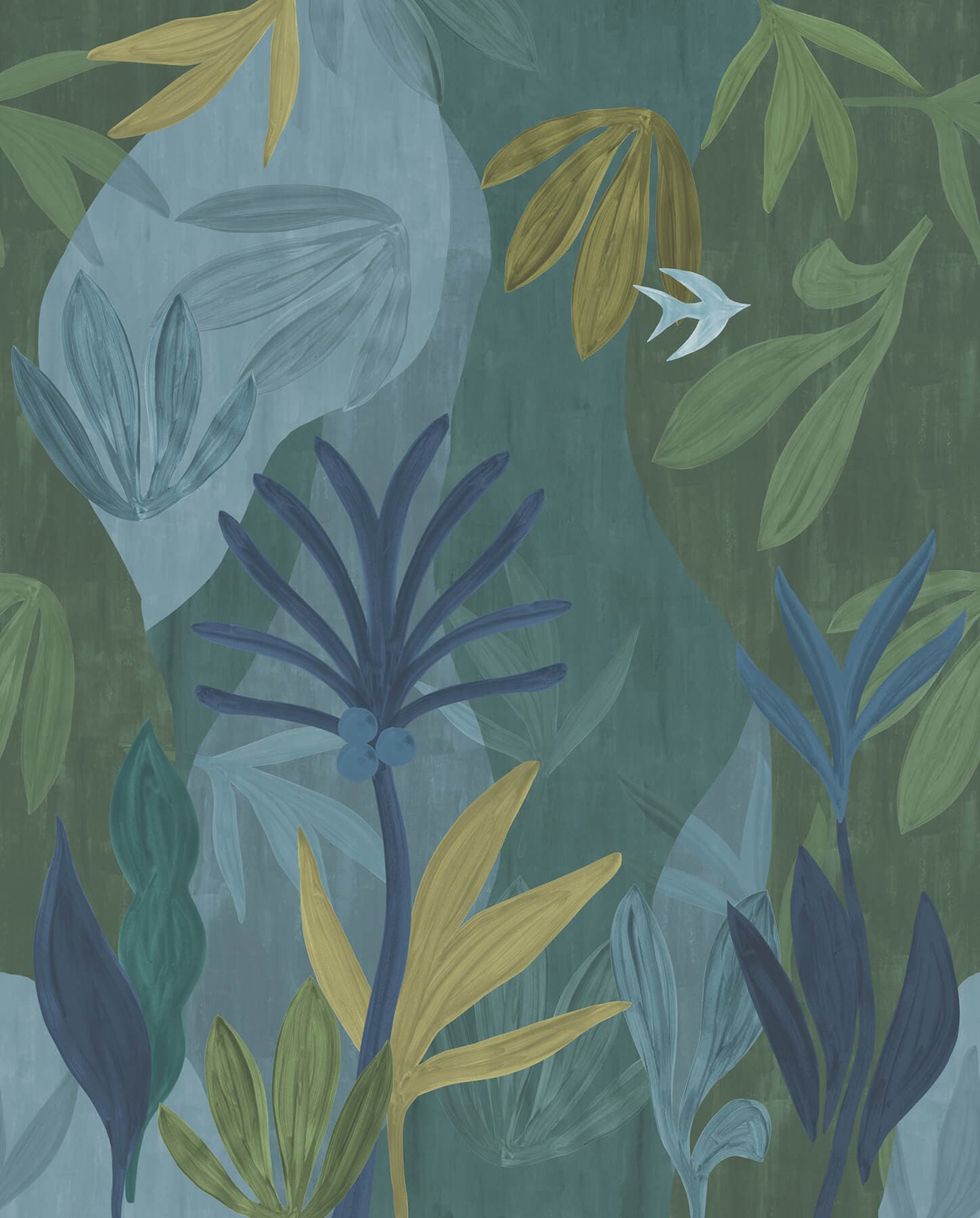 Chambord Gardens Wall Mural - Ultramarine