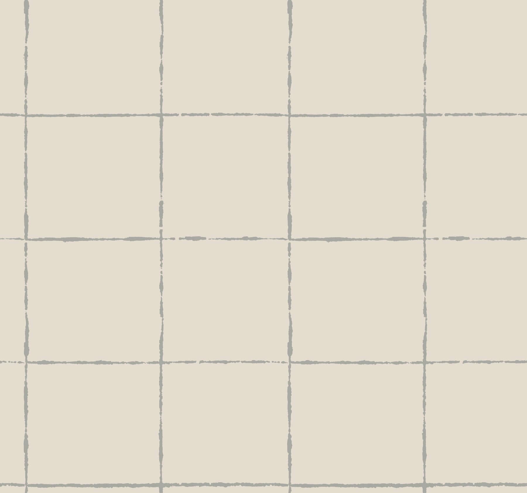 La Vitre Plaid Wallpaper- Lichen Grey