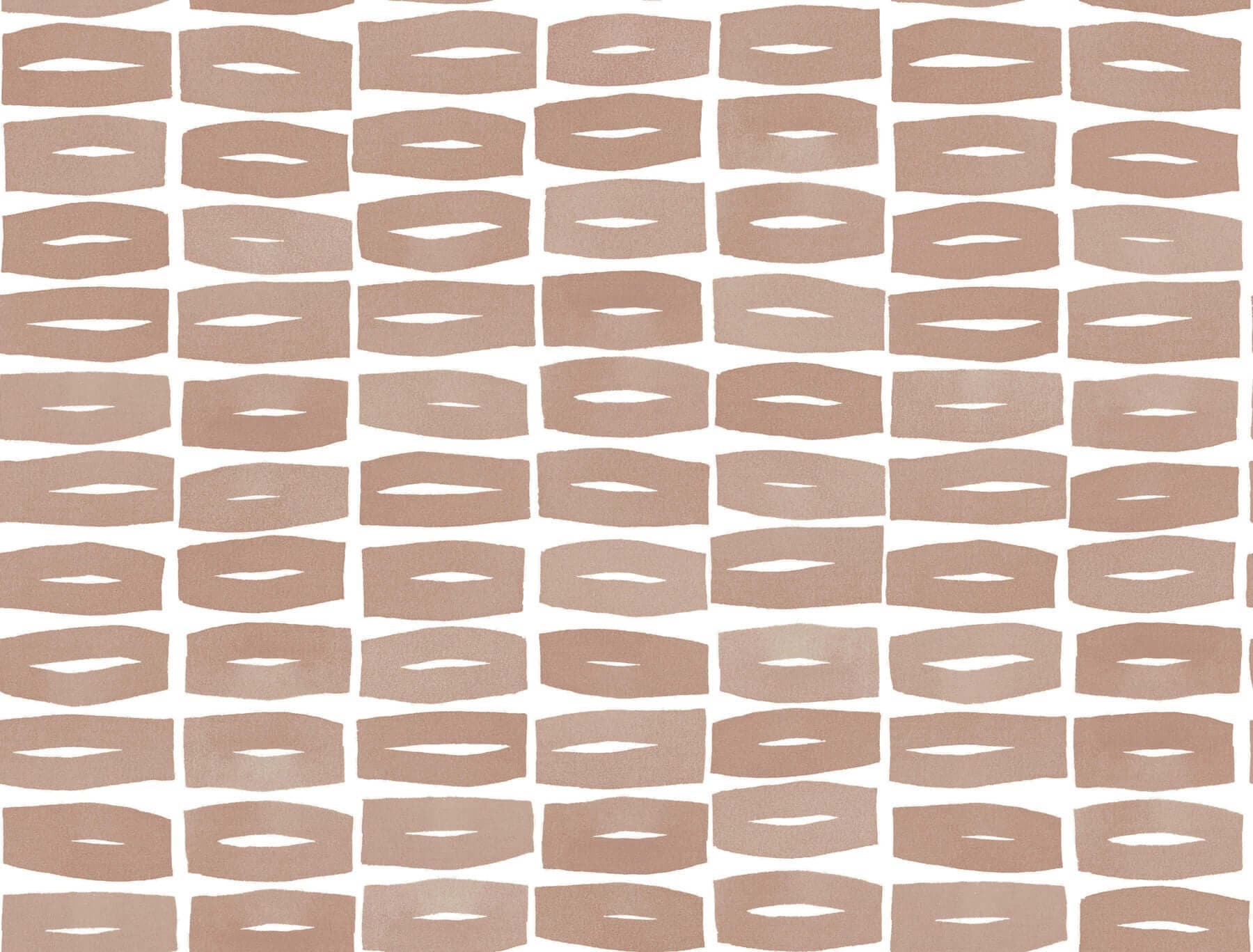 Modernist Motif Wallpaper- Terracotta